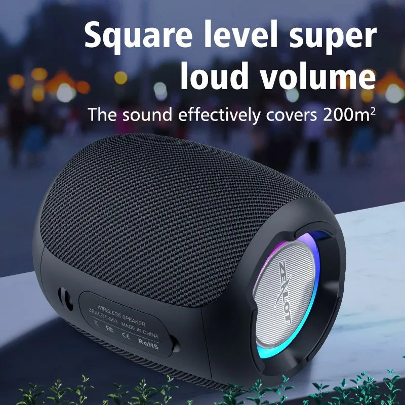 ZEALOT S53 Mini Bluetooth Speaker Portable Wireless Column Waterproof HIFI Lossless Sound Quality Stereo Subwoofer Loudspeaker