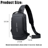 USB charging sport sling Anti-theft shoulder bag