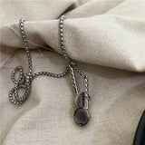 Headphone-shaped necklace niche style hip-hop trendy sweatshirt sweater chain accessories🎧