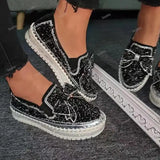 Women Rhinestone Platform Breathable Slip-on Shoes