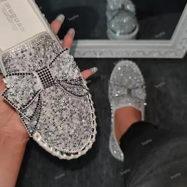 Women Rhinestone Platform Breathable Slip-on Shoes