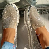 Women Rhinestone Platform Breathable Slip-on Shoes