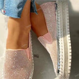 Women Rhinestone Platform Breathable Slip-on Shoes