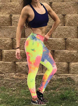 Women's Tie-dyed Textured Leggings