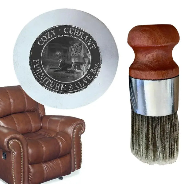 Wise Owl Leather Furniture Salve With Brush Multipurpose Dried-Out Leather Hydration Cleaner Smooth Leather Salve