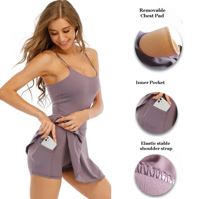 Plush Backless Active Dress-Easy Peezy Edition-UPF50+