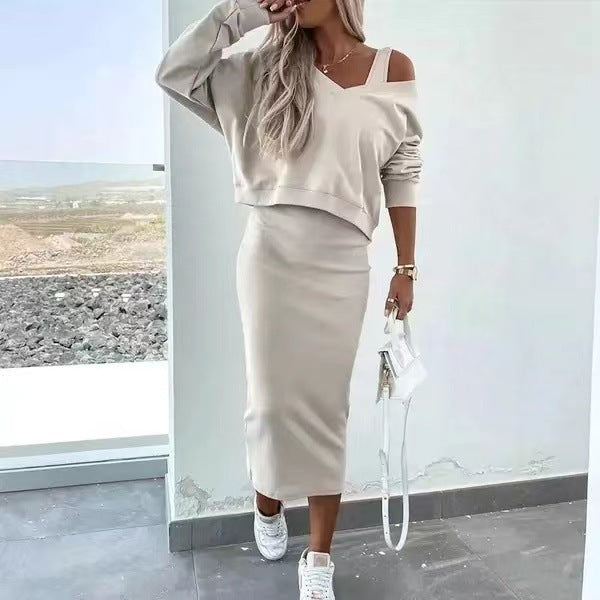 Vest Dress and V-Neck Sweatshirt Set🍁Buy 2 Sets Free Shipping