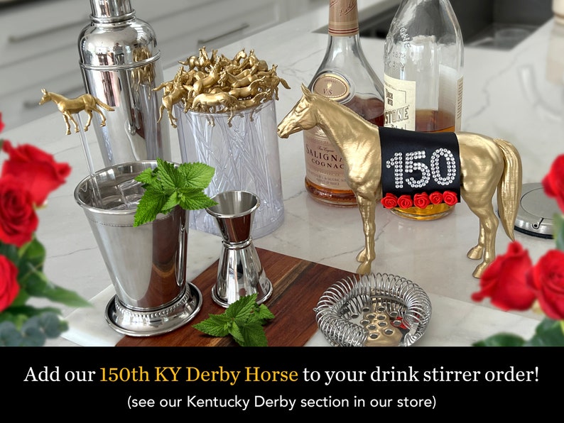 Horse Drink Stirrers, Kentucky Derby 150 Party, Derby Decor, Derby Party, Mint Julep Markers, Drink Stir Stick, Wedding, Drink Marker, Bar