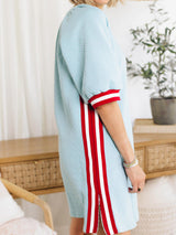 Sporty Knit Stripe Accented Dress