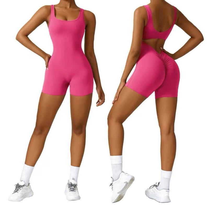 Tummy Control One Piece Jumpsuits Yoga Rompers for Women