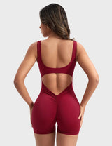 Tummy Control One Piece Jumpsuits Yoga Rompers for Women