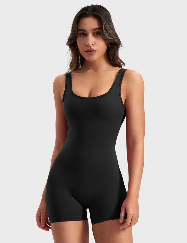 Tummy Control One Piece Jumpsuits Yoga Rompers for Women